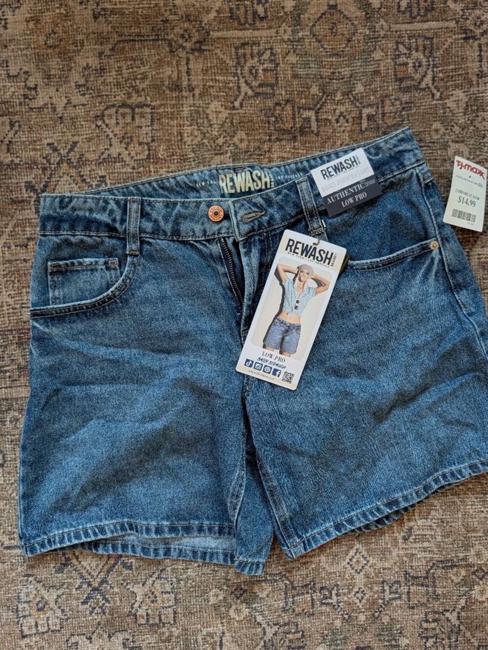 REWASH High-Rise Women’s Denim Shorts - Blue